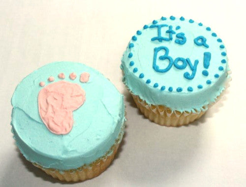 Custom Cupcakes for Gender Reveal