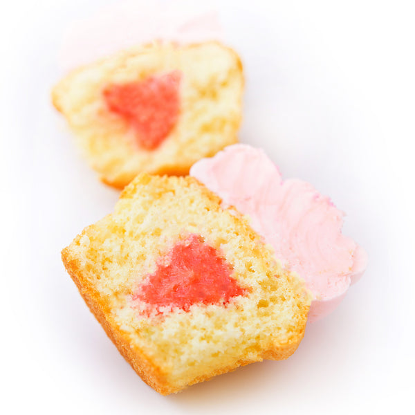 Pink Lemonade Cupcake with a Lemon Raspberry Curd Center
