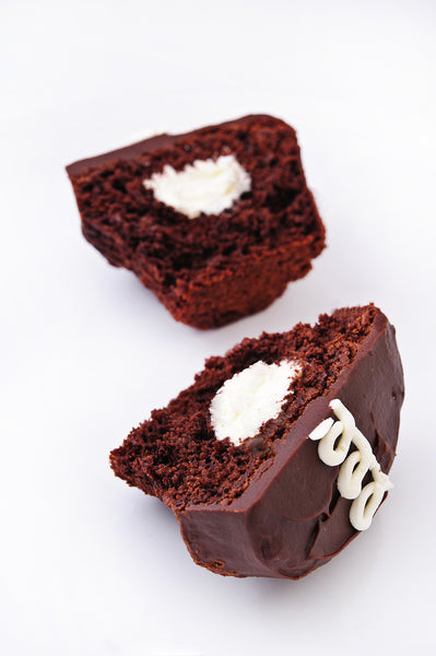 Retro Chocolate Cupcake with Vanilla Center