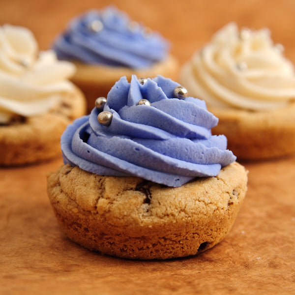 Cookie Cupcake with Purple Frosting