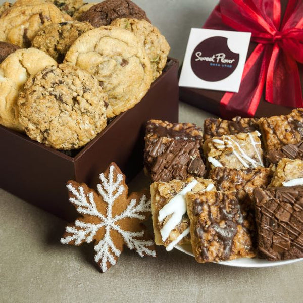 Happy Holidays Cookie Gift Boxes - Deluxe Duo