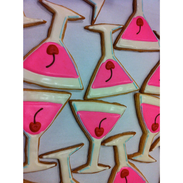 Custom Decorated Martini Cookies